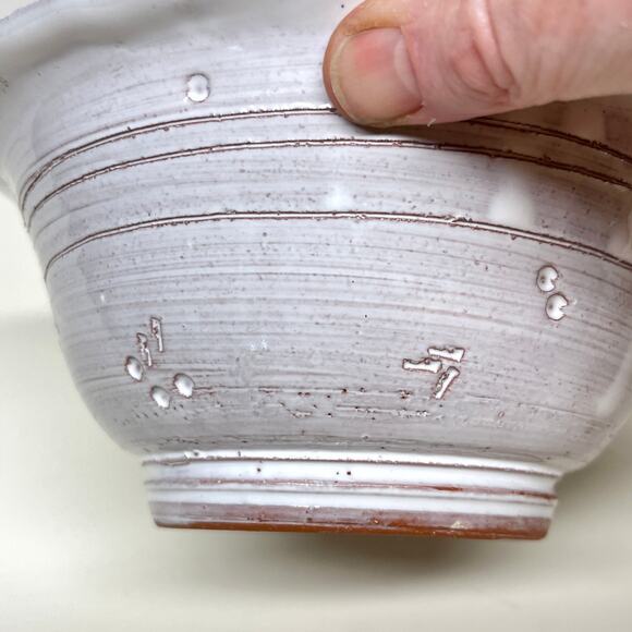 Handmade Red Clay Bowl with White Drip Glaze Japanese Tea Bowl - Picture 5 of 7